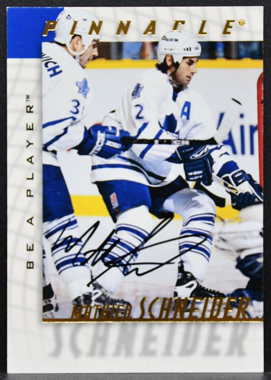 1997-98 Pinnacle Be a Player Autographs Mathieu Schneider Maple Leafs Auto 2595