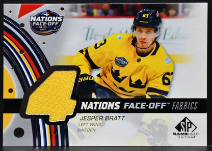 2025-26 SP Game Used 4 Nations Face Off Fabrics Jesper Bratt 4N-JB Sweden Jersey 1299