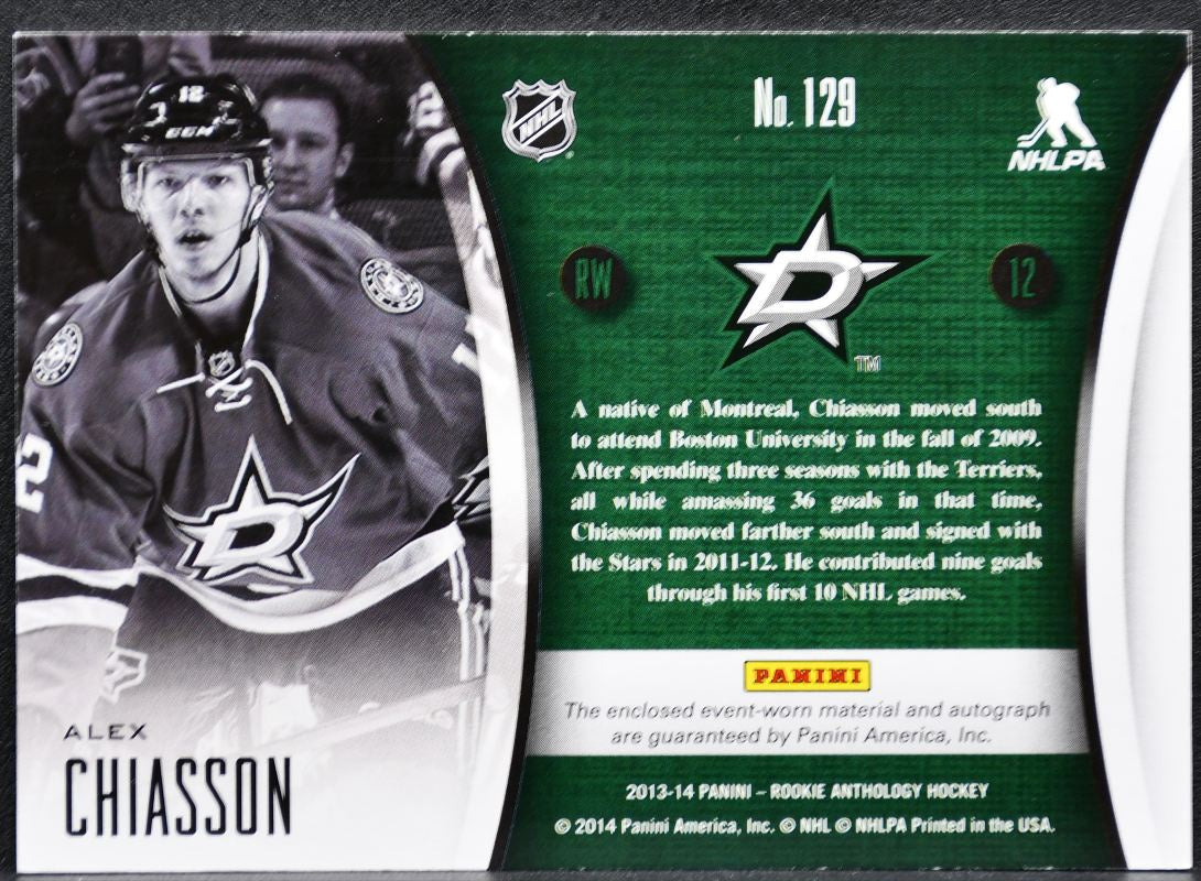 2013-14 Panini Rookie Anthology Selection Chiasson RC Auto /249 Jersey 7277
