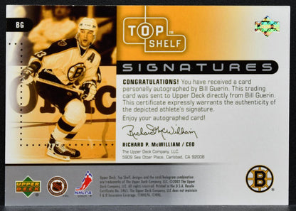2002-03 Upper Deck Top Shelf Signatures Bill Guerin BG Boston Bruins Auto 9998