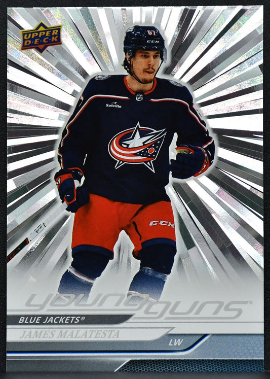 24-25 UD Series 1 Young Guns Outburst James Malatesta 219 Blue Jackets RC 4695