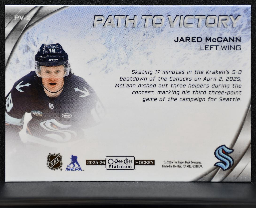 2025-26 O-Pee-Chee Platinum Path to Victory Jared McCann Seattle Kraken 3680