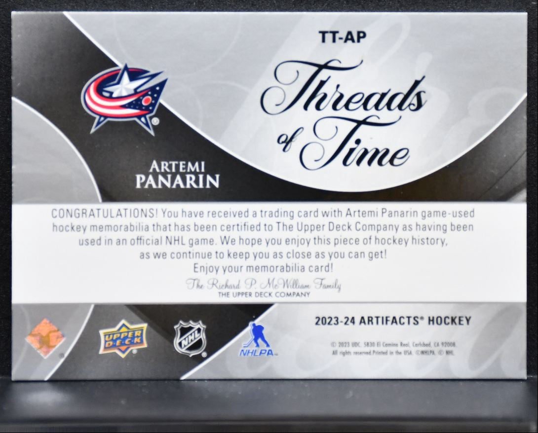 2023-24 Upper Deck Artifacts Threads of Time Artemi Panarin Jackets Jersey 2004
