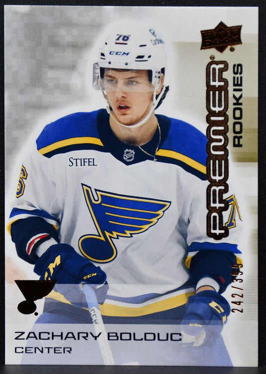 2024-25 Upper Deck Premier Rookies Zachary Bolduc 140 St. Louis Blues RC 242/399 9485