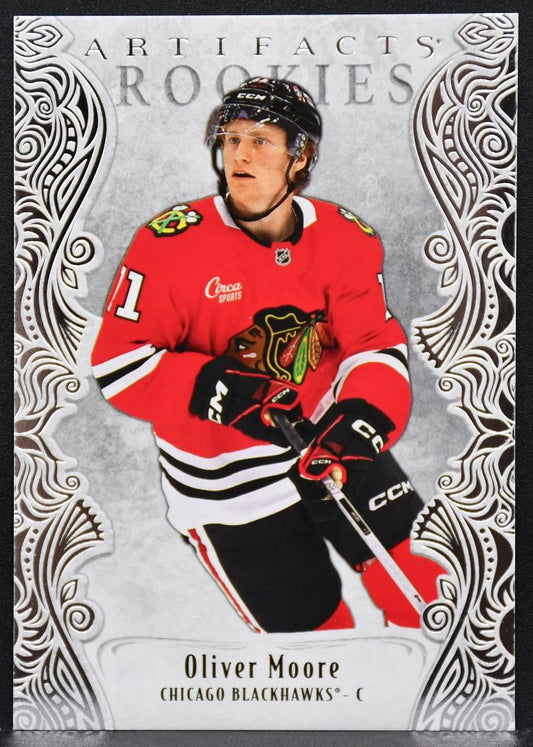 2025-26 UD Artifacts Rookies Oliver Moore 183 Chicago Blackhawks RC 697/999 2326