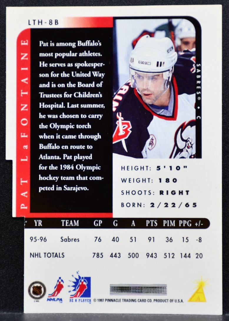 1997-98 Pinnacle Be a Player Link 2 History Pat LaFontaine 15 Rangers Auto 8321