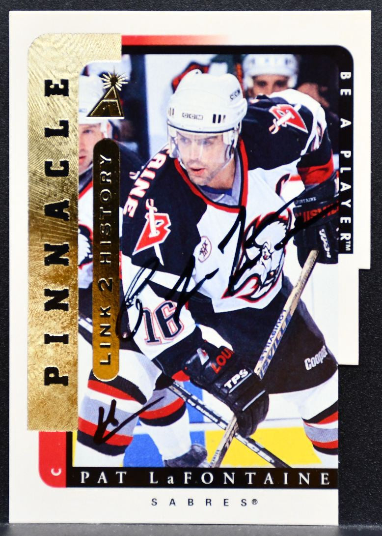 1997-98 Pinnacle Be a Player Link 2 History Pat LaFontaine 15 Rangers Auto 8321