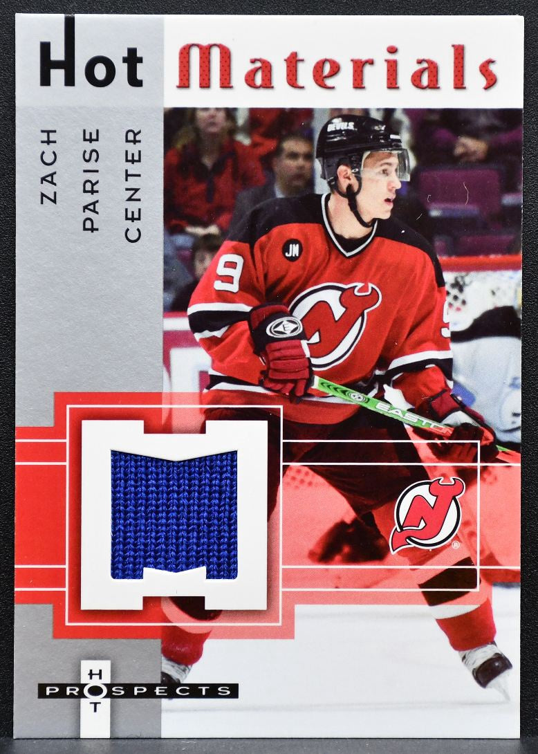 2006-07 Fleer Hot Prospects Hot Materials Zach Parise HM-ZP Devils Jersey 7790