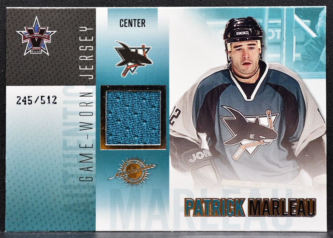 2002-03 Pacific Vanguard Game-Worn Jersey Patrick Marleau 245/512 Jersey 1526