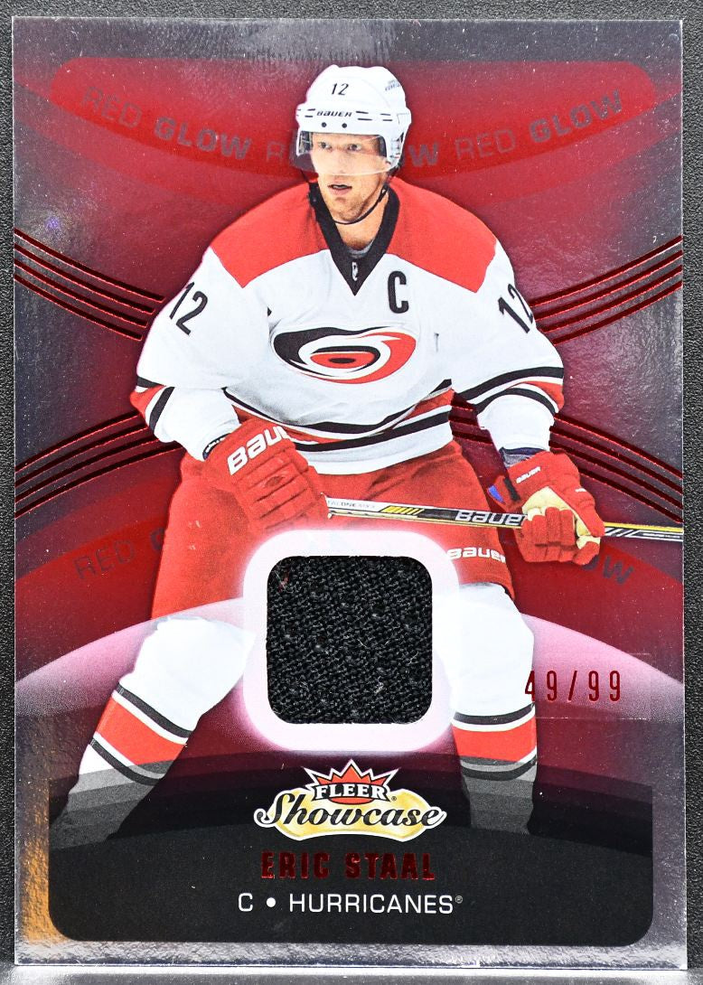 2015-16 Fleer Showcase Red Glow Eric Staal 24 Hurricanes 49/99 Jersey 4794