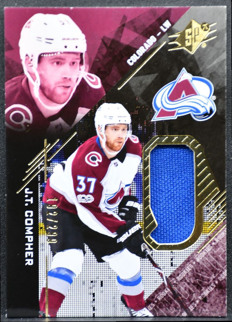 2017-18 SPx Rookies Jersey J.T. Compher R-JT Avalanche 192/299 Jersey 0108
