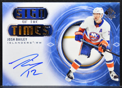 2020-21 SP Authentic Sign of the Times Josh Bailey SOTT-JB Islanders Auto 9281