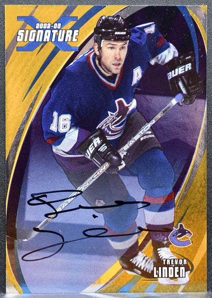 2002-03 In The Game Signature Taylor Linden 038 Vancouver Canucks Auto 7332