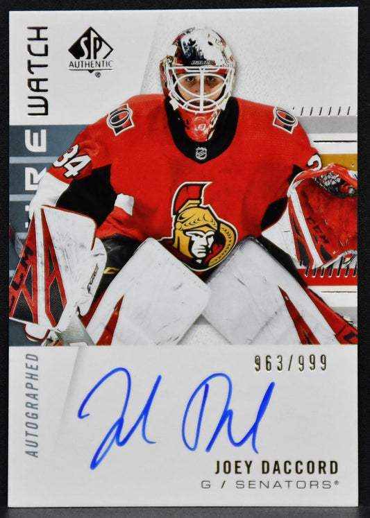 2019-20 SP Authentic Future Watch Auto Joey Daccord 158 Auto 963/999