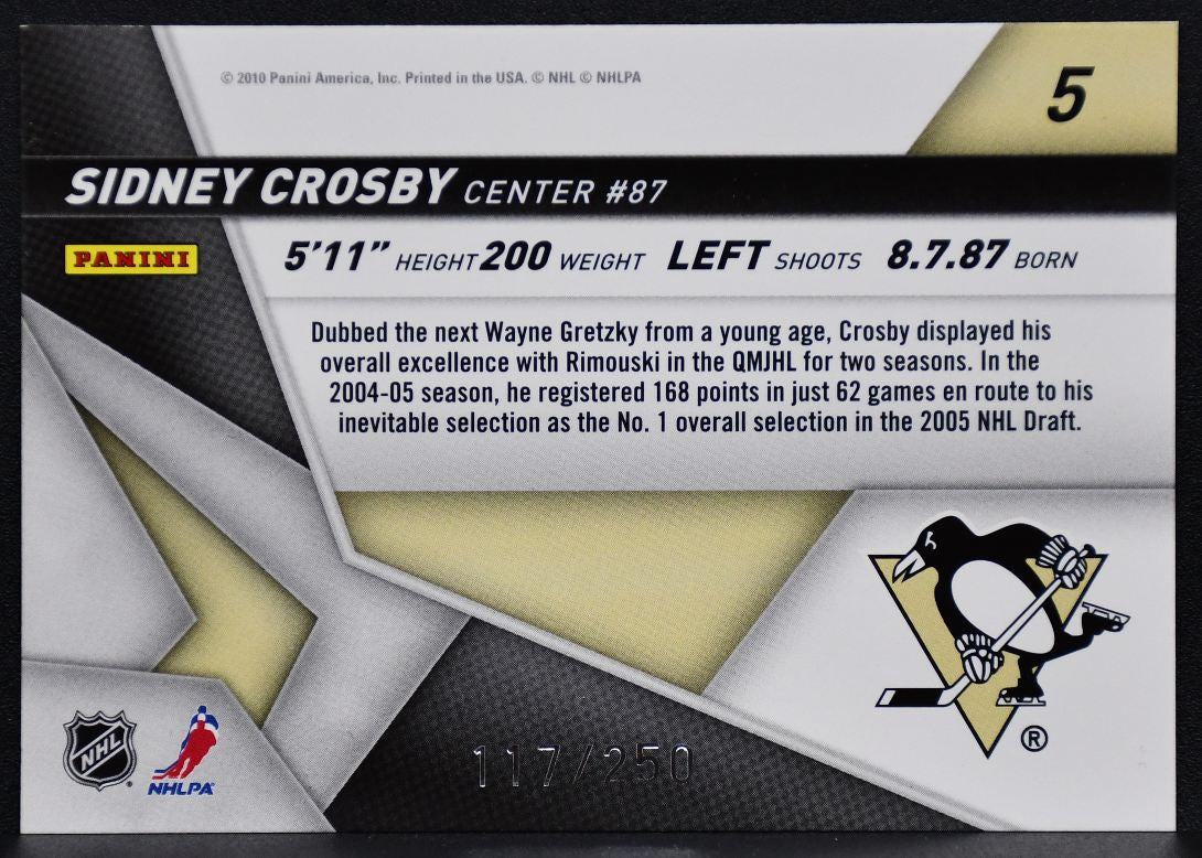 2010-11 Panini Certified Top Choice Mirror Red Sidney Crosby 5 Penguins 117/250 4732