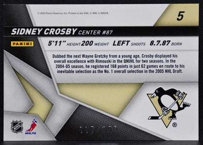 2010-11 Panini Certified Top Choice Mirror Red Sidney Crosby 5 Penguins 117/250 4732