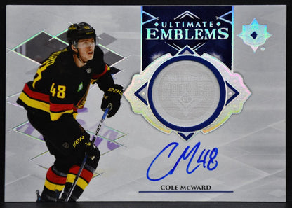 23-24 UD Ultimate Collection Emblems Auto RC McWard Vancouver Canucks RC Auto 6423