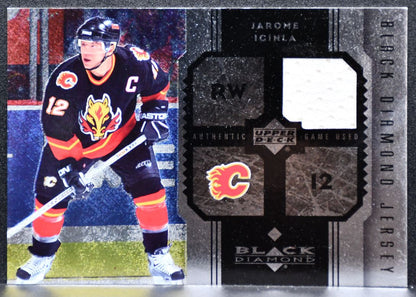 2005-06 Upper Deck Black Diamond Jersey Jarome Iginla Calgary Flames Jersey 7652