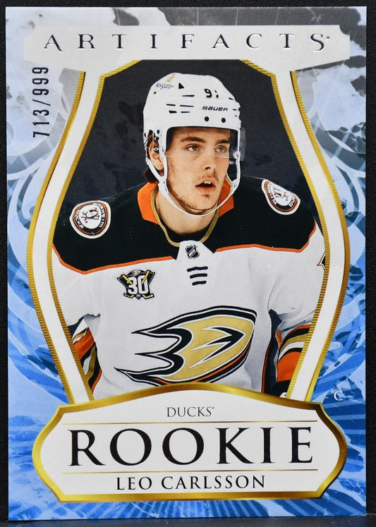 2023-24 Upper Deck Artifacts Rookie Leo Carlsson 201 Anaheim Ducks RC 713/999 8273