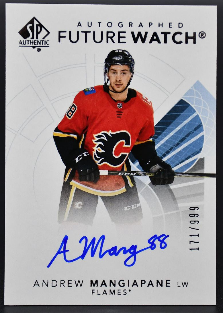 2017-18 SP Authentic Future Watch Auto Inscriptions Mangiapane Flames RC /999