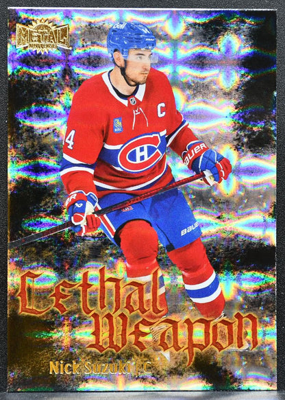 2025-26 SkyBox Metal Universe Lethal Weapon Nick Suzuki LW-20 Canadiens 9775