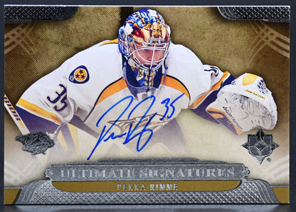 2013-14 UD Ultimate Collection Ultimate Signatures Pekka Rinne US-RI Auto