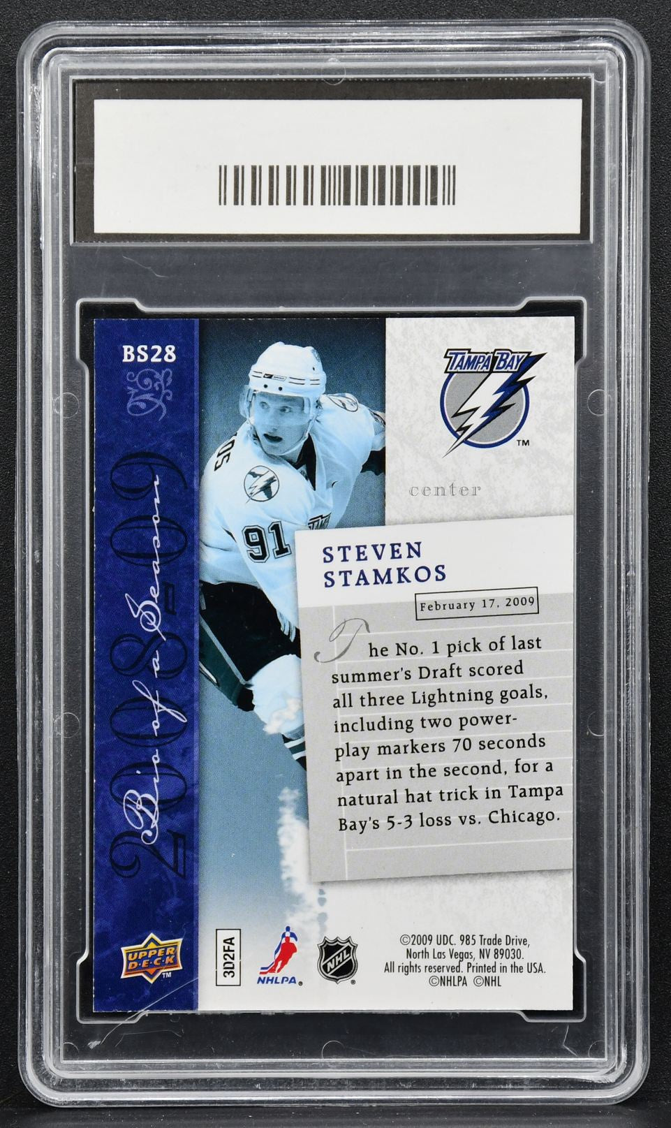 2008-09 Upper Deck Biography of a Season Steven Stamkos BS28 RC 2255