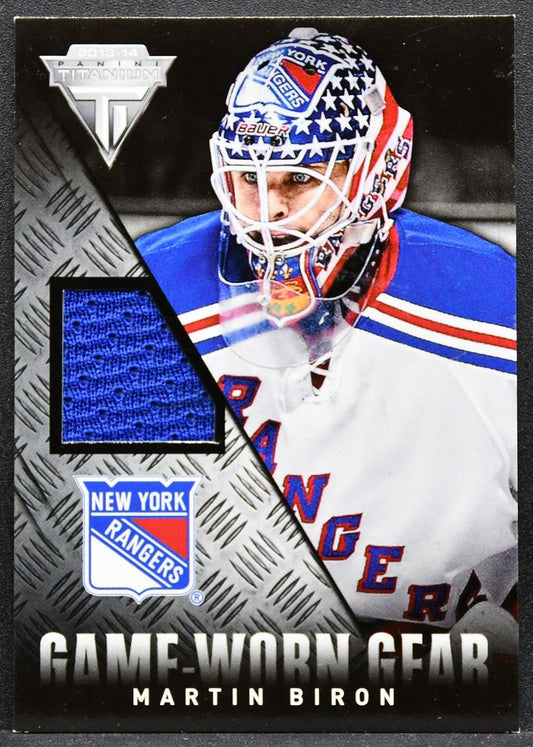 2013-14 Panini Titanium Game Worn Gear Martin Biron GG-MBI Rangers Jersey 2679