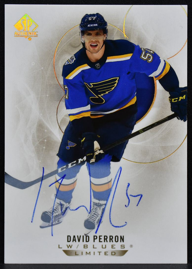 2020-21 SP Authentic Limited Autographs David Perron 78 Blues Auto 6467