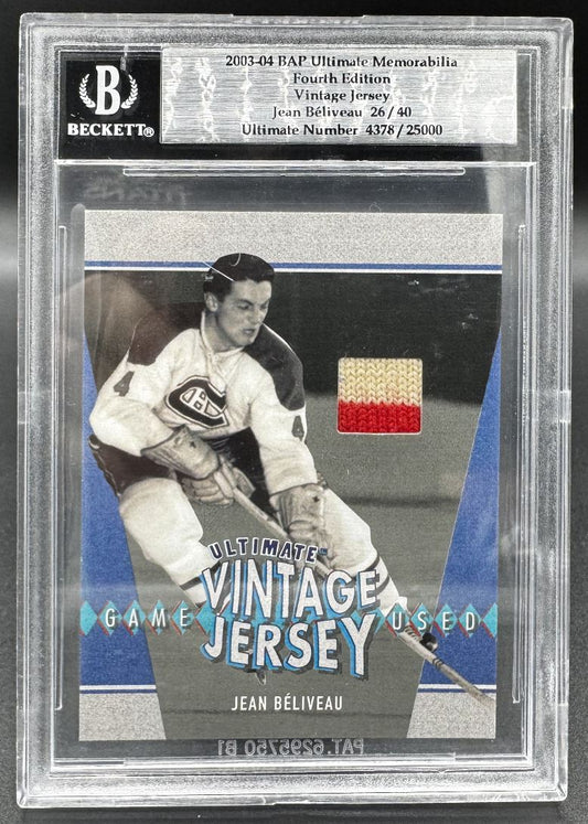 2003-04 Fourth Edition Vintage Jean Beliveau 4378 Montreal Canadiens /40 Jersey