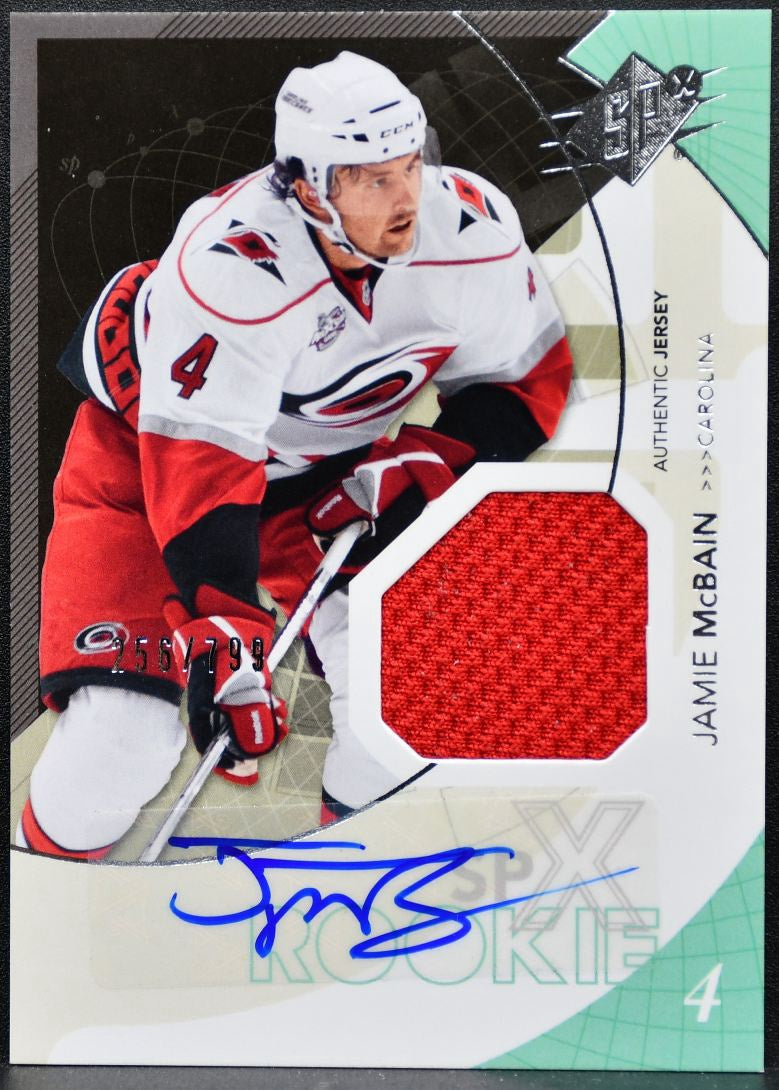 2010-11 SPx Rookie Jersey Auto Jamie McBain 179 RC Auto /799 Jersey 2622