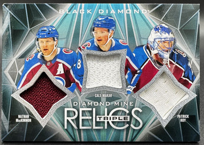 2024-25 UD Black Diamond Mine Triple Relics MacKinnon / Makar / Roy  Jersey