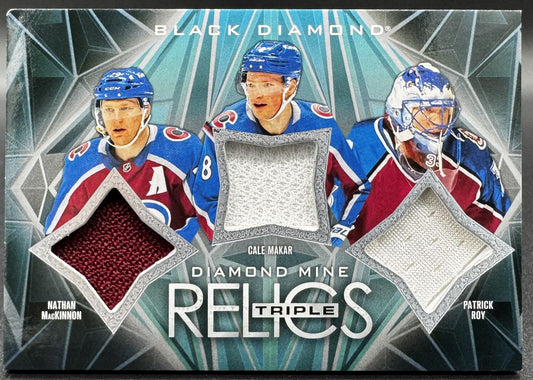 2024-25 UD Black Diamond Mine Triple Relics MacKinnon / Makar / Roy  Jersey
