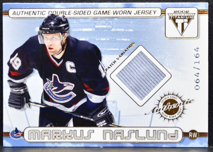 2001-02 Private Stock Titanium Dual Patch Naslund/Cloutier 064/164 Jersey 7829