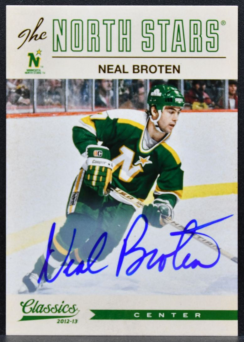 2012-13 Panini Classics Signatures Broten 91 Minnesota North Stars Auto 0935