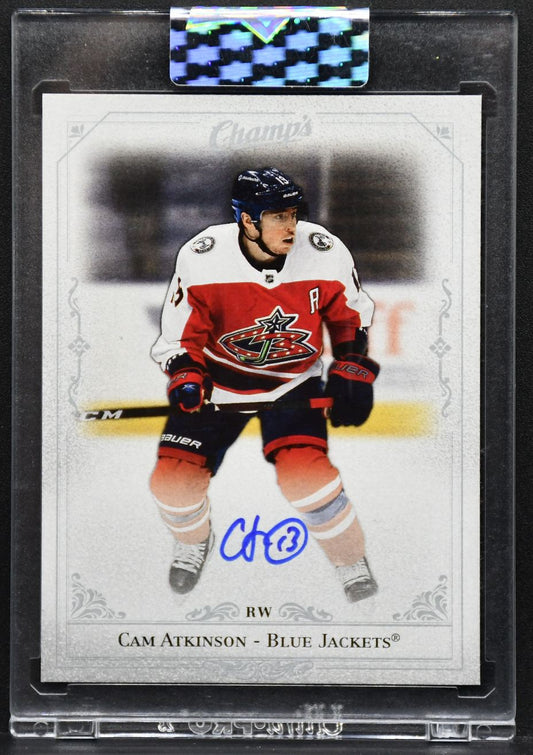 2020-21 UD Clear Cut Champs Cam Atkinson C-CA Columbus Blue Jackets Auto