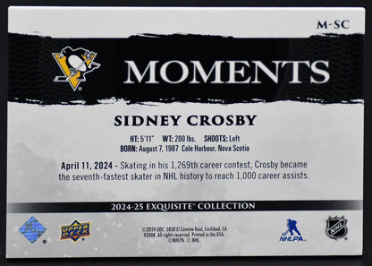 2024-25 UD Exquisite Collection Moments Sidney Crosby M-SC