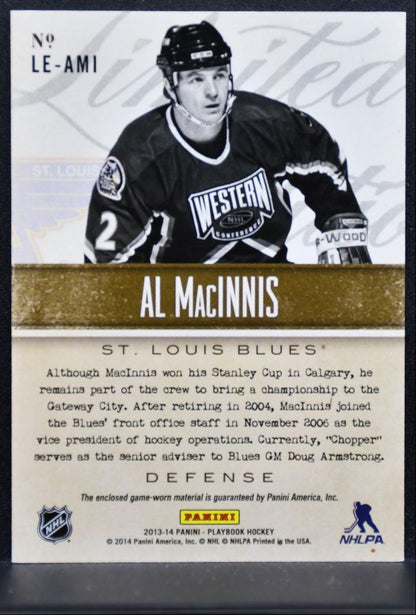 2013-14 Panini Playbook Limited Edition Al MacInnis Blues 02/99 Jersey 2233