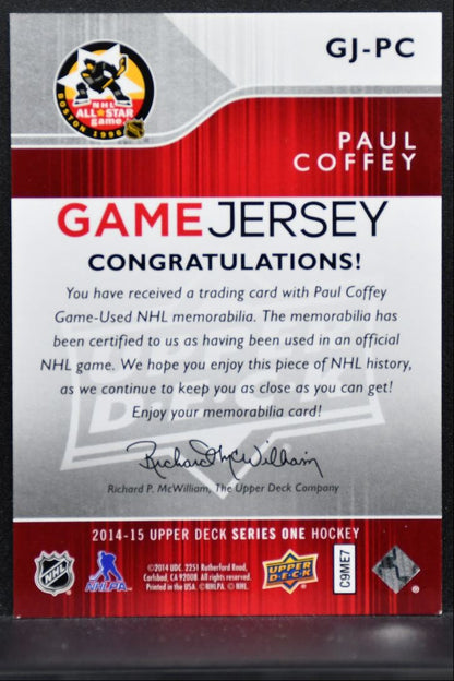 2014-15 Upper Deck Series 1 Game Jerseys Paul Coffey GJ-PC Red Wings Jersey 1816