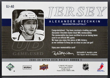 2008-09 UD Series 1 UD Game Jersey Alexander Ovechkin GJ-AO Jersey