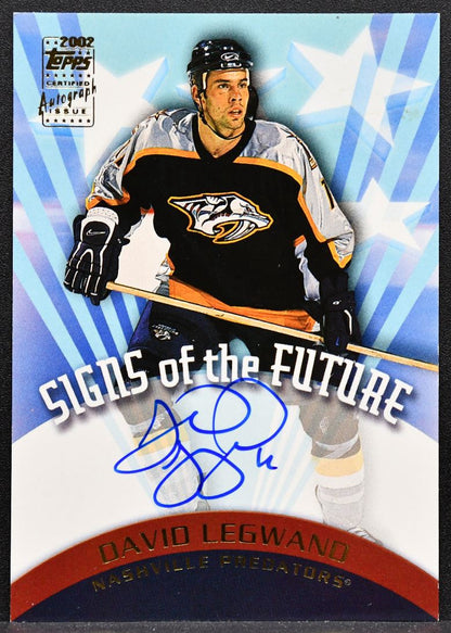 2002-03 Topps Signs of the Future David Legwand SF-DL Predators Auto 7306
