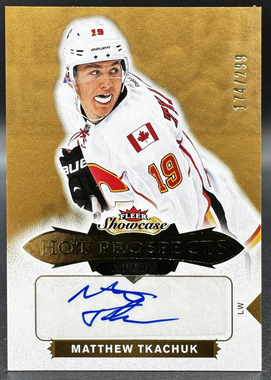 2016-17 Fleer Hot Prospects Matthew Tkachuk Calgary Flames RC Auto 174/299