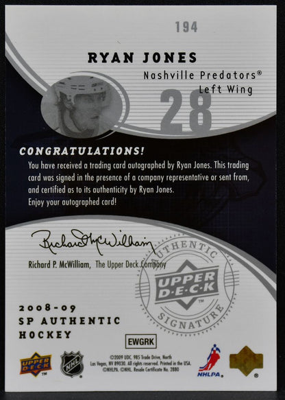2008-09 SP Authentic Future Watch Jones 194 SP Authentic RC Auto 233/999 6146