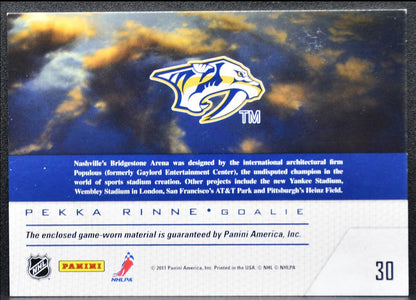 2011-12 Panini Pinnacle Game Night Materials Rinne Jersey 0574