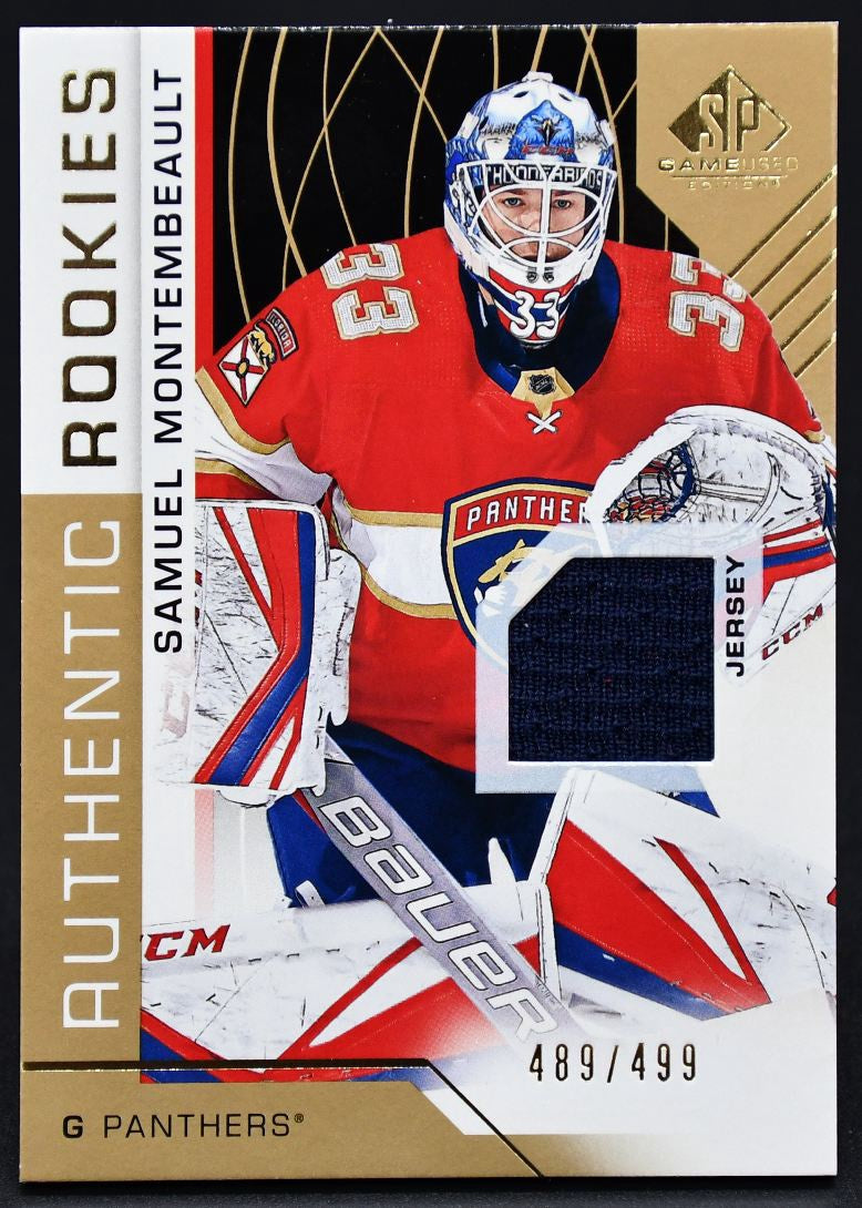2018-19 SP Game Used Authentic Rookies Jersey Gold Montembeault RC 489/499