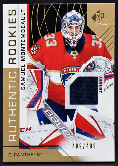 2018-19 SP Game Used Authentic Rookies Jersey Gold Montembeault RC 489/499