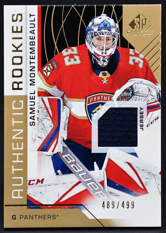 2018-19 SP Game Used Authentic Rookies Jersey Gold Montembeault RC 489/499