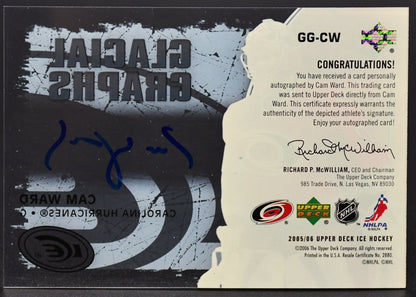 2005-06 UD Ice Glacial Graphs Cam Ward GG-CW Auto