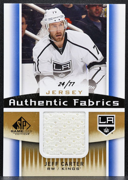 2013-14 SP Game Used Authentic Fabrics Gold Jeff Carter Kings 24/77 Jersey 3483