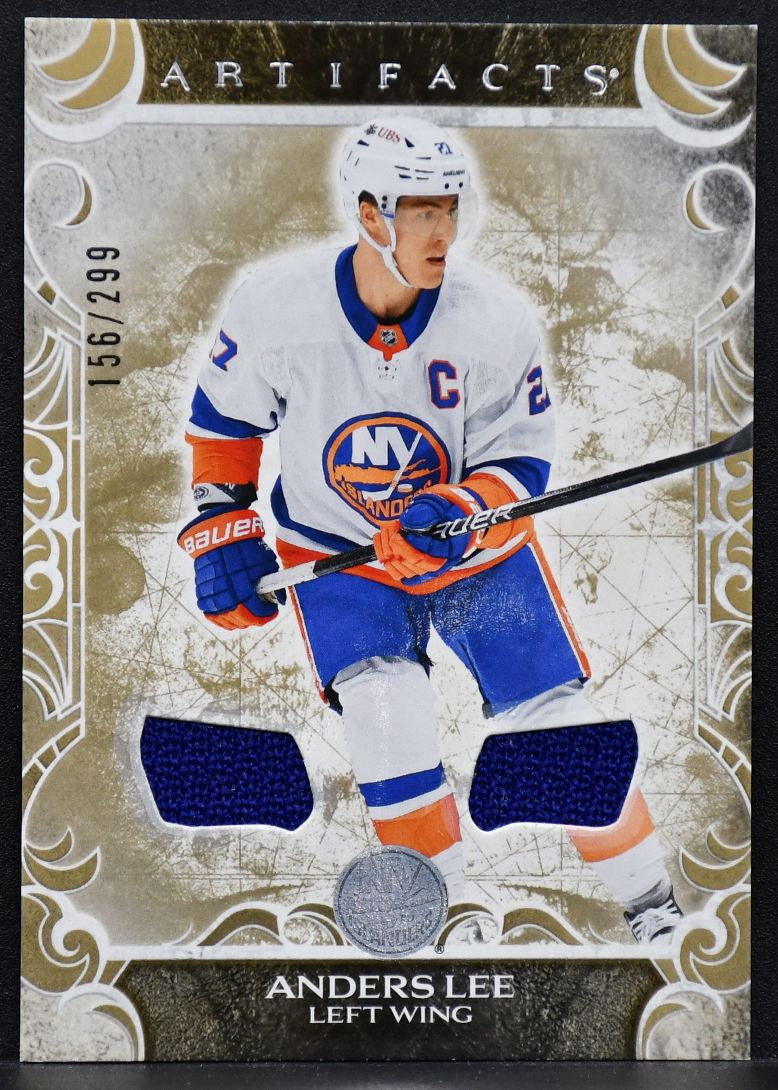 2024-25 UD Artifacts Gold Materials Anders Lee 93 New York Islanders /299 Jersey